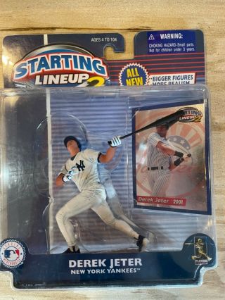 Derek Jeter Starting Lineup 2 Figure & Trading Card 2001 York Yankees