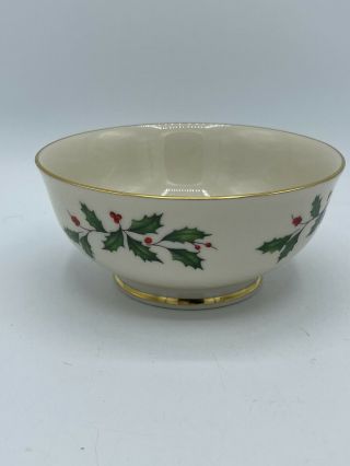 Lenox China Holiday Small Bowl Hand Decorated With 24k Gold 5 1/4 Inches
