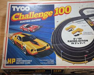 Vintage Tyco Challenge 100 Missing 1 Section Track Has Turbo Mustang & Transam