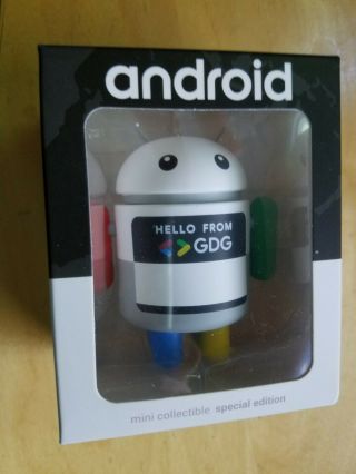 Rare " Hello From Gdg " Android Mini Collectible Google Special Edition Figure