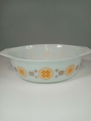 Vintage Pyrex Town And Country1 - 1/2 Qt.  Oval Covered Casserole Baking Dish