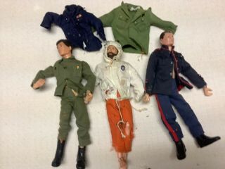 3 Vintage Gi Joe Action Figures 12 Inch With Clothing And 2 Pair Boots