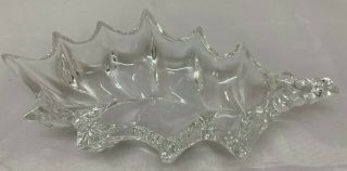 Marquis By Waterford Crystal Holly Dish 7.  5 " Long 4.  5 " Wide