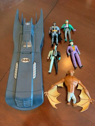 Batman The Animated Series Batmobile W/ 5 Figures Joker Two - Face 1993 Kenner Dc