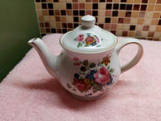 Vintage Sadler Rose Teapot With Lid.  Windsor Made In England.