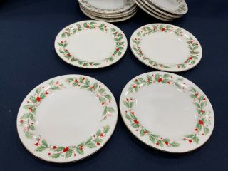 Set 4 (8 Or 12) Vintage Christmas China Pearl Fine China Noel Salad Plates 7.  5”