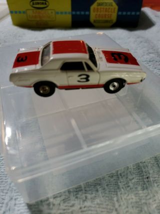 Vintage Ho Slot Car Aurora Mercury Cougar 3 White And Red “wild Ones”