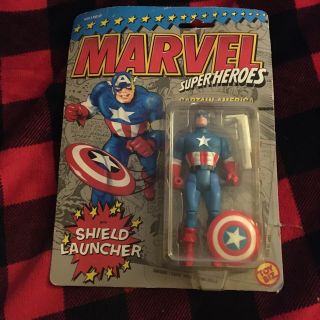 Marvel Heroes Captain America Action Figure Toy 1990 Nib Vintage