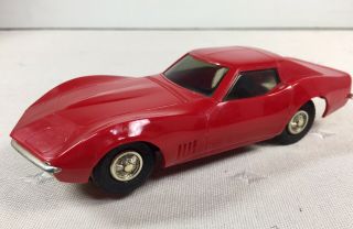 Vintage 1968 Eldon Red Chevrolet Chevy Corvette Stingray Slot Car