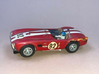 Vintage Revell Ac Cobra Slot Car 1/32 Red With Body Damage