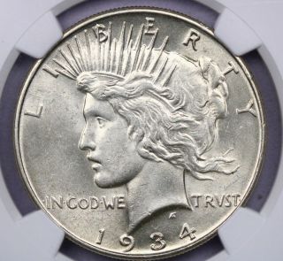 1934 - P 1934 Peace Dollar $1 Ngc - Au58