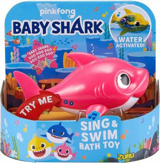 Robo Alive Junior Baby Shark Battery - Powered Sing And Swim Bath Toy By Zuru -.