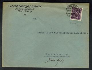 1923 Radeberg Germany Inflation Cover To Radeberger Bank