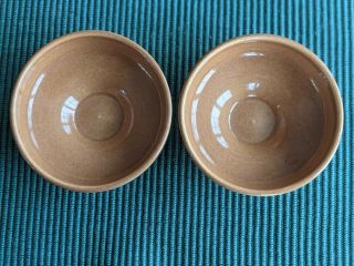 2 Russel Wright Iroquois Casual Footed Bowls 4 3/4 " X 1 3/4 " High Apricot