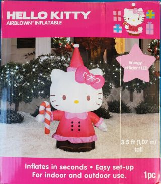 Hello Kitty Airblown Inflatable 3.  5 ft Birthday LED Light Up Indoor Outdoor 3