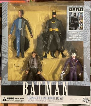 Dc Direct Batman Legends Of The Dark Knight 4 Figures Box Set W/ Comic Book Nib