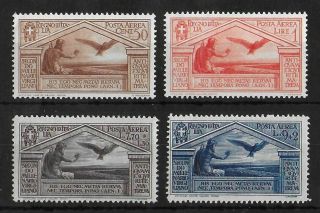 Italy 1930 Nh/lh Airmail Complete Set Of 4 Stamps Sass A21 - A24 Cv €400
