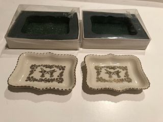 2 Lenox Wedding Favors Love Birds Pin Dishes In Boxes Nibs