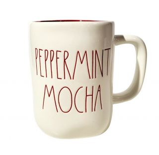 Rae Dunn Coffee Mug Peppermint Mocha Red And White Christmas Holiday