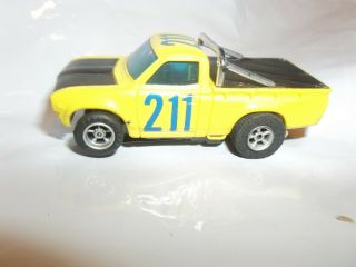 A/FX 1970 ' s DATSUN PICKUP Slot Car - Yellow/Black No 211 - 2