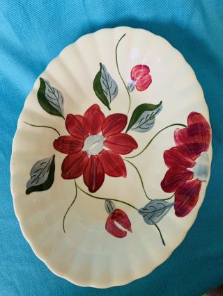 Blue Ridge Southern Pottery Dinnerware Poinsettia Vegetable Serving Bowl 9 In.