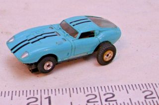 Aurora Thunder Jet T - Jet Shelby Cobra Gt Ho Slot Car 1960s In Blue Runs