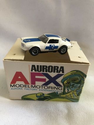 Vintage Aurora Afx Ho Scale Slot Car Chevrolet Camaro Z28 Trans Am White 3
