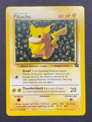Promo Pikachu 1 Black Star Promo Wotc 1999 Pokemon Card Rare Unplayed