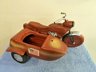 Vintage Irwin Motorcycle With Sidecar Scaled For 12 " Gi Joe Us Flag Read The Ad