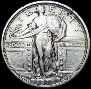 1917 Type 1 Standing Liberty Quarter Silver - - - - Stunning Details - - - - U076