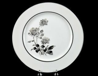 Black Rose Pattern 10.  25 " Dinner Plate,  Nocturne By Yamaka Japan,  Multiples