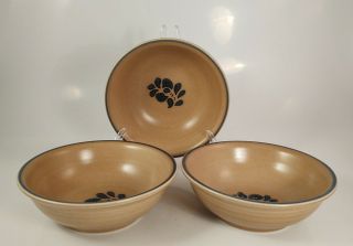 Set Of 3 Pfaltzgraff Folk Art Coupe Cereal Bowls - Usa