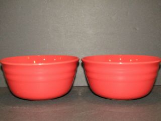 Rachael Ray Double Ridge Set Of 2 Chili Red Soup - Cereal Bowls 6 "
