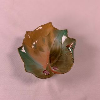 Vintage Occupied Japan Chubu China Hand Painted Leaf Trinket Dish