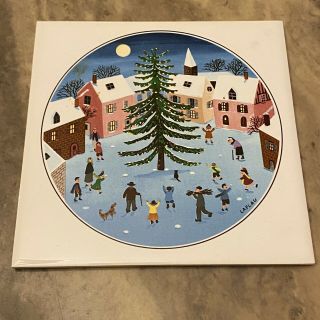Villeroy & Boch Naif Christmas Tile Trivet " Village Snow Scene " Laplau 6x6 In