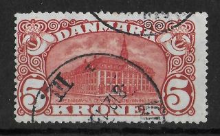 Denmark 1915 5 Kr Red Brown 2nd Wmk Michel 81 Cv €120