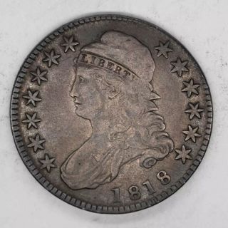 1818 Capped Bust Half Dollar 50c Silver F Fine (3813)