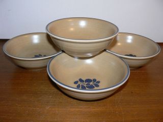 Set Of 4 Pfaltzgraff Folk Art Coupe Cereal Bowls - Usa