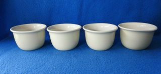 Set Of 4 H.  F.  Coors Chefsware Thermo Porcelain Ivory China Custard Cups