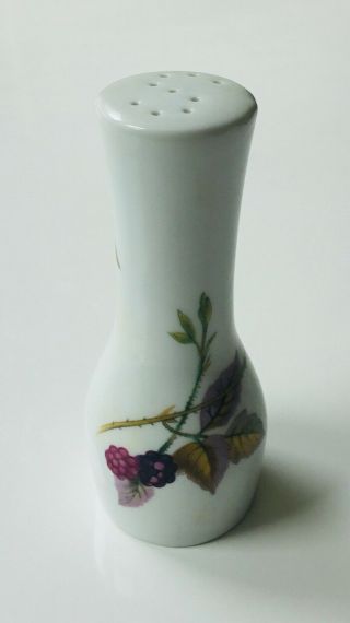Royal Worcester Evesham Salt Shaker With Stopper,  4 3/4 " Tall,  Made In England