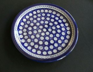 Boleslawiec Polish Pottery Blue Swirl Dinner Plate 10.  5 "
