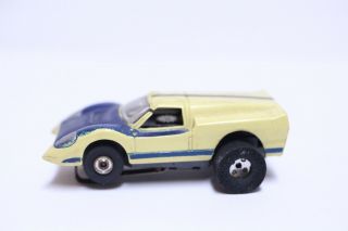 Vintage Ho Scale Aurora Tjet Ford J Car Slot Car Yellow & Blue