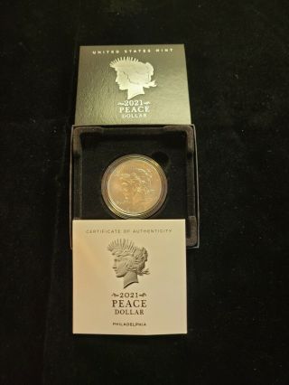 Peace 2021 Silver Dollar (p) Philadelphia With Box/coa Ready To Ship