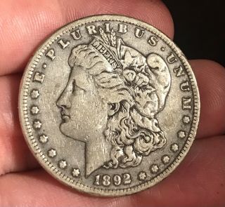 1892 - S Morgan Silver Dollar,  Very Fine,  Scarce