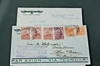 Brazil 1933 Graf Zeppelin Cover San Paulo To Ulm With Condor Staionery Letter
