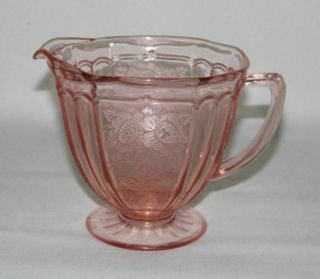 Hocking Glass Mayfair Open Rose Pink Footed Creamer