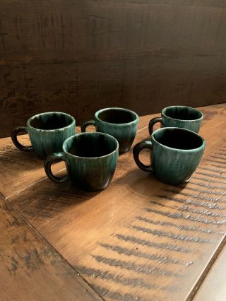Blue Mountain Pottery Set Of 5 Small Mugs Canadian Art