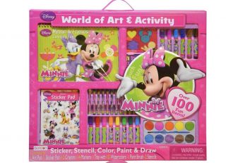 Disney Minnie Mouse World Of Art & Activity Kids Art Set Nwt