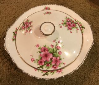 Grindley England Cream Petal Vintage Serving Bowl And Lid Dogwood Floral=====ak