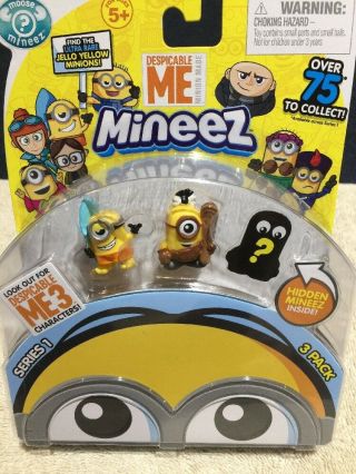 Adorable Despicable Me Mineez Character 3 Pack Series 1 Cro,  Surf’s Up